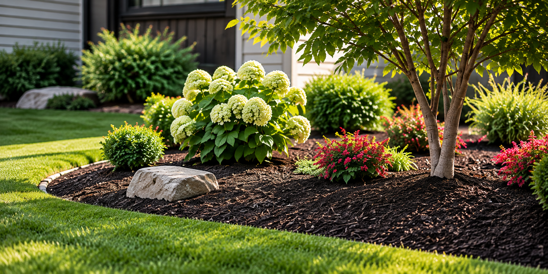 Sunlit Hydrangea Garden Bed.png