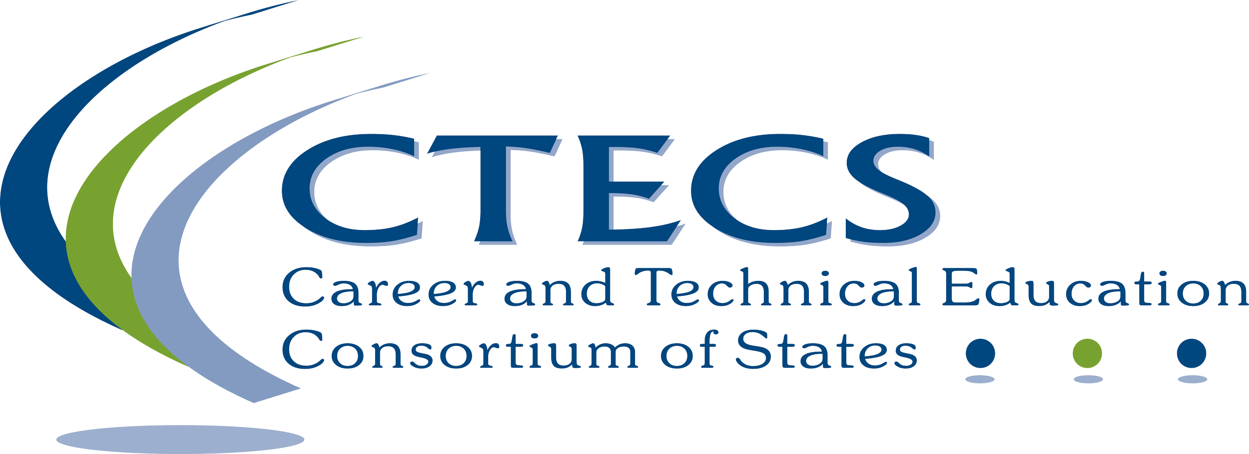 CTECS Career and Technical Education Consortium of States logo with blue, green, and gray swooshes