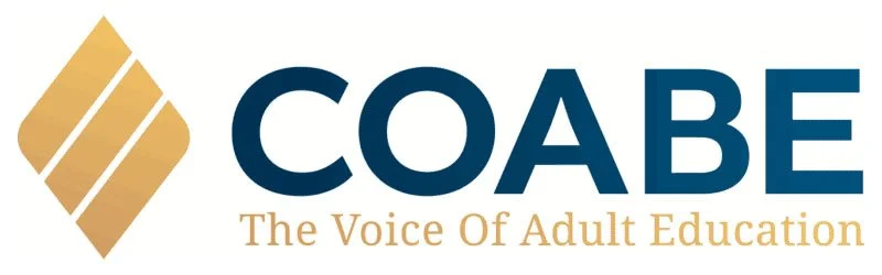 CoABE logo with tagline "The Voice of Adult Education"