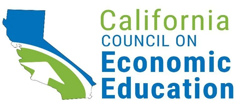 California Council on Economic Education logo with a blue and green California map
