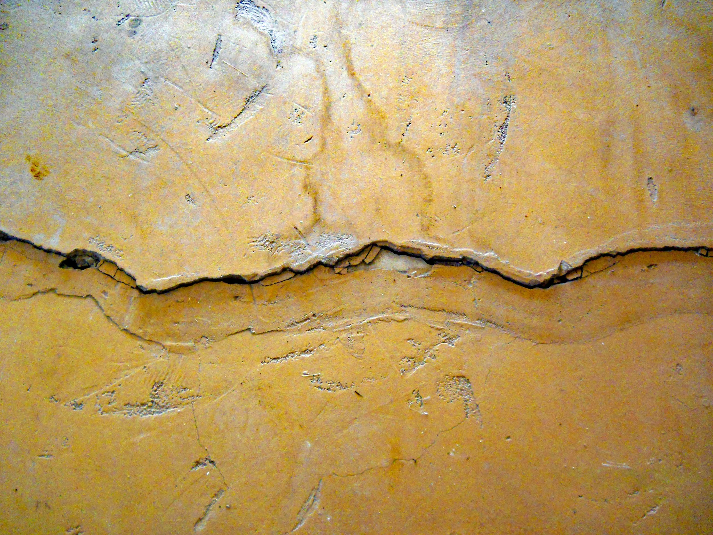 Large concrete slab foundation crack found during a home inspection.