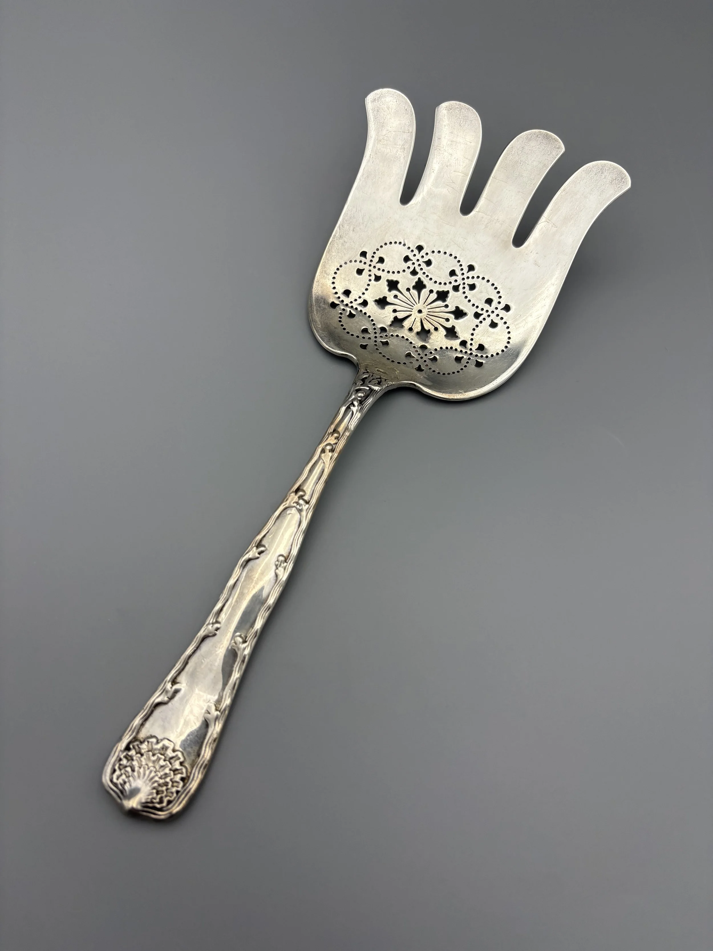 Tiffany Wave Edge Sterling Silver Asparagus Fork