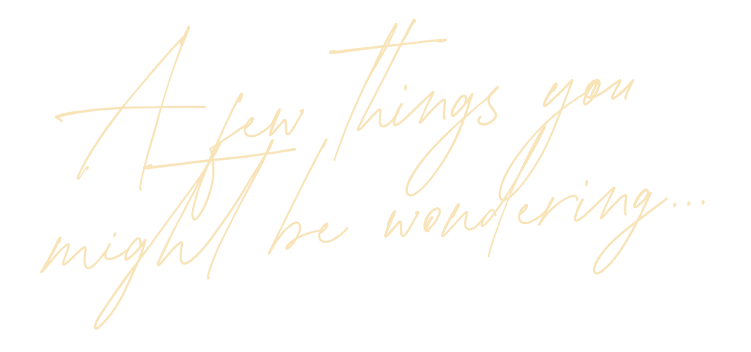 Decorative text saying 'A few things you might be wondering...'