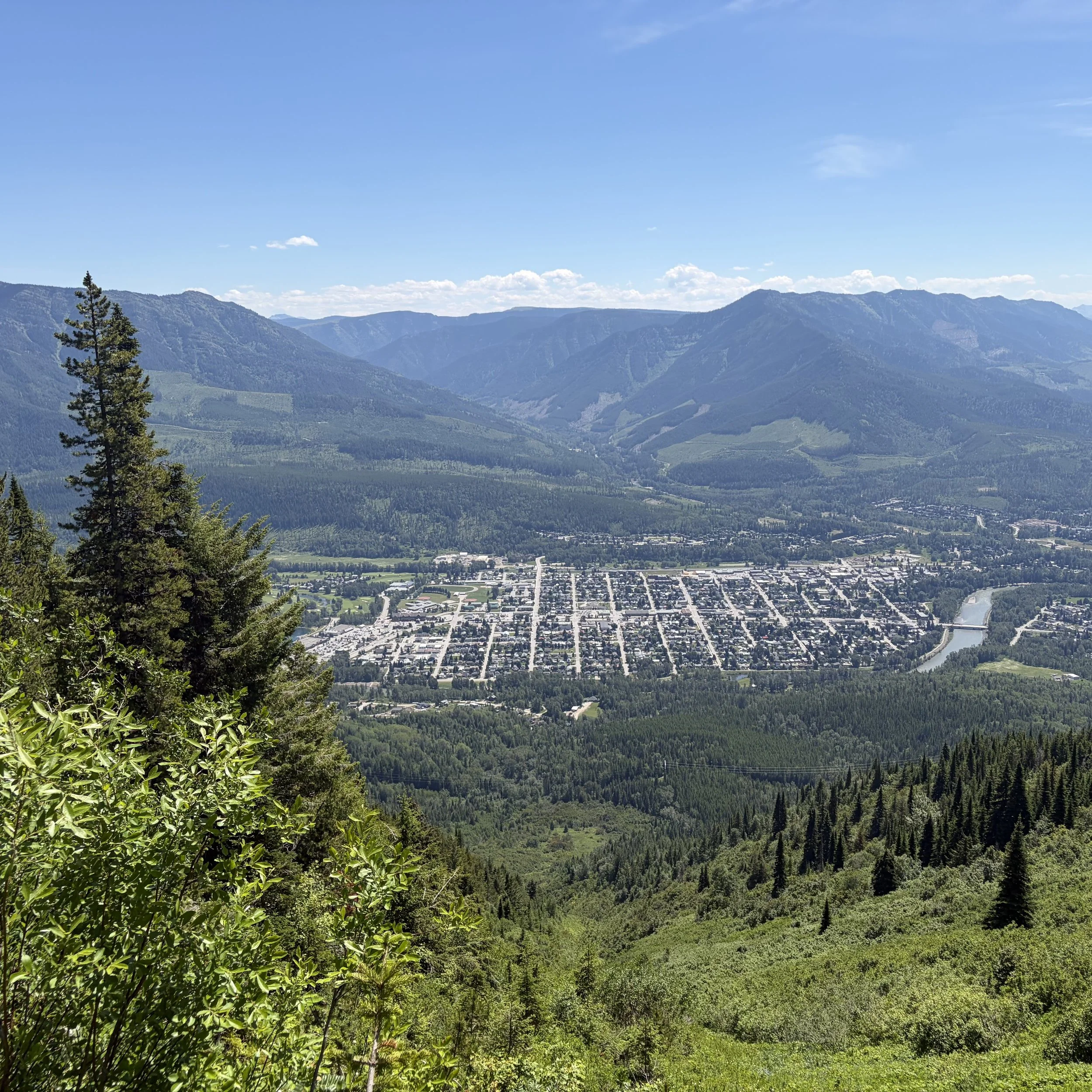 Mountain view overlooking Fernie from Mount Fernie, British Columbia