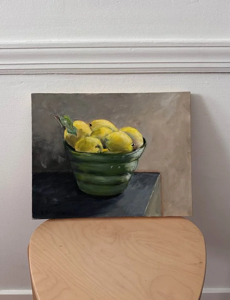 Original Oil on Canvas Painting of Lemons