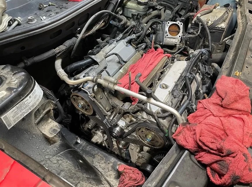 Anything from timing belts, carburetor replacements, engine oil leak repairs. 

Contact us via email or DM