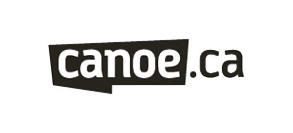 Logo with the text 'canoe.ca' in stylized font on a black background.