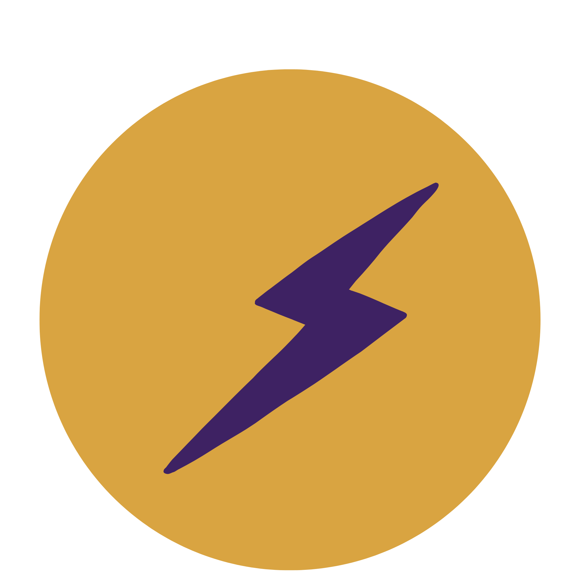 Close-up of a clock with a gold face and purple hands indicating the time.