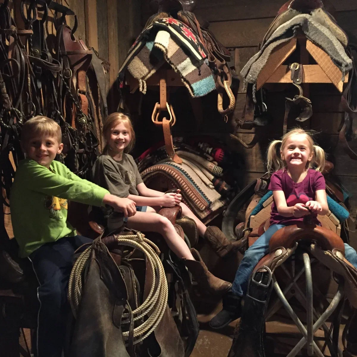The rustic Saddle House cabin at Seventy-Four Ranch