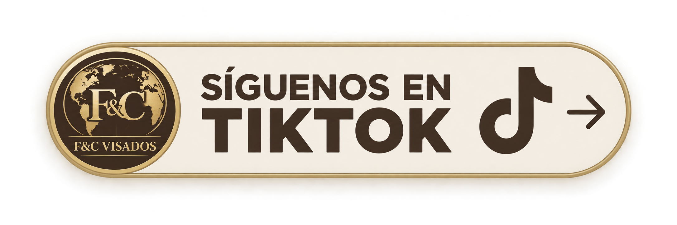 Señal en forma de etiqueta que invita a seguir en TikTok y muestra el logo de F&C Visados.