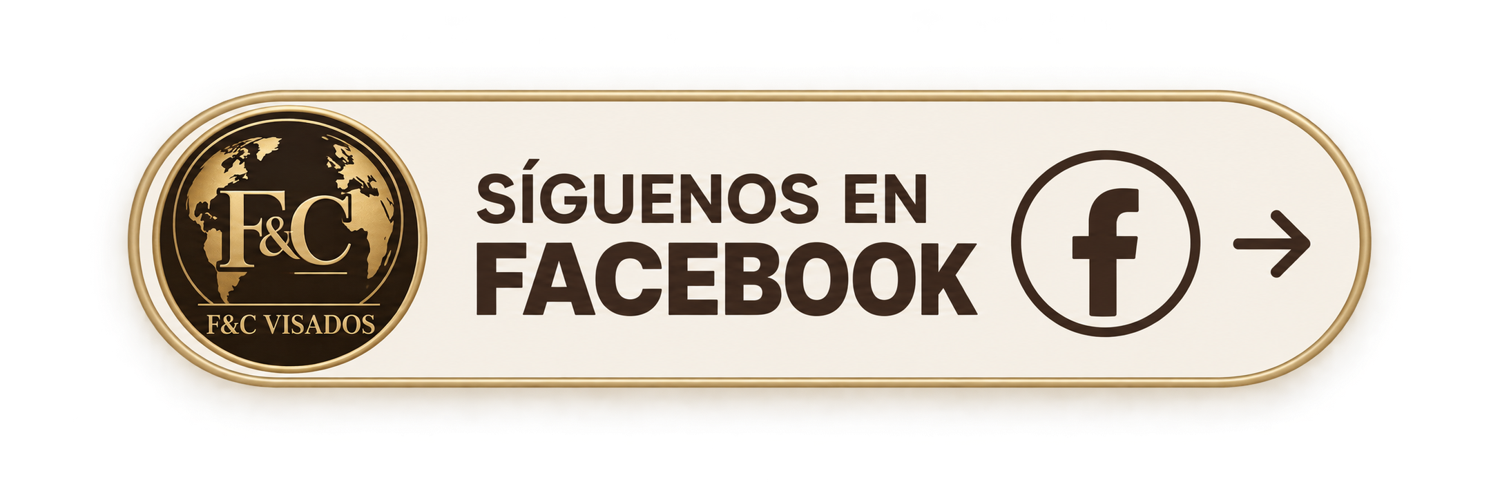 Botón para seguir en Facebook con el logo de Facebook, texto en español que dice 'Siguenos en Facebook', y un icono de un círculo con la letra F y una flecha a la derecha