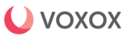Voxox logo with pink and black icon and text