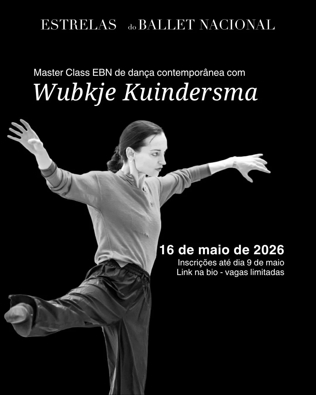 A pr&oacute;xima Masterclass EBN j&aacute; tem data &mdash; e desta vez recebemos a core&oacute;grafa Wubkje Kuindersma, uma criadora internacional reconhecida pelo seu trabalho po&eacute;tico e profundamente musical.

Mais do que uma aula de dan&cce