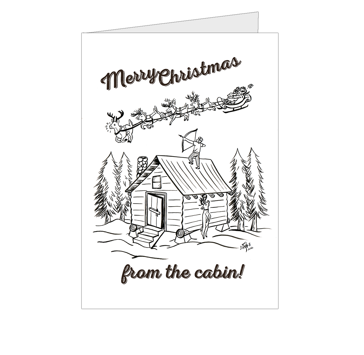 Greeting Card- "Christmas at the Cabin"