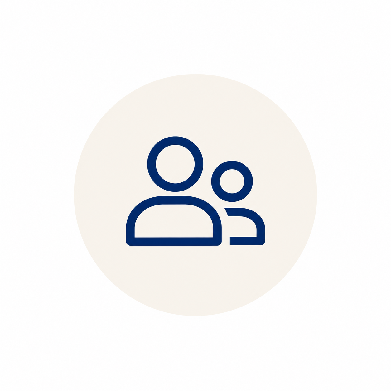 Icon of two people, one larger and one smaller, representing users or a user group.