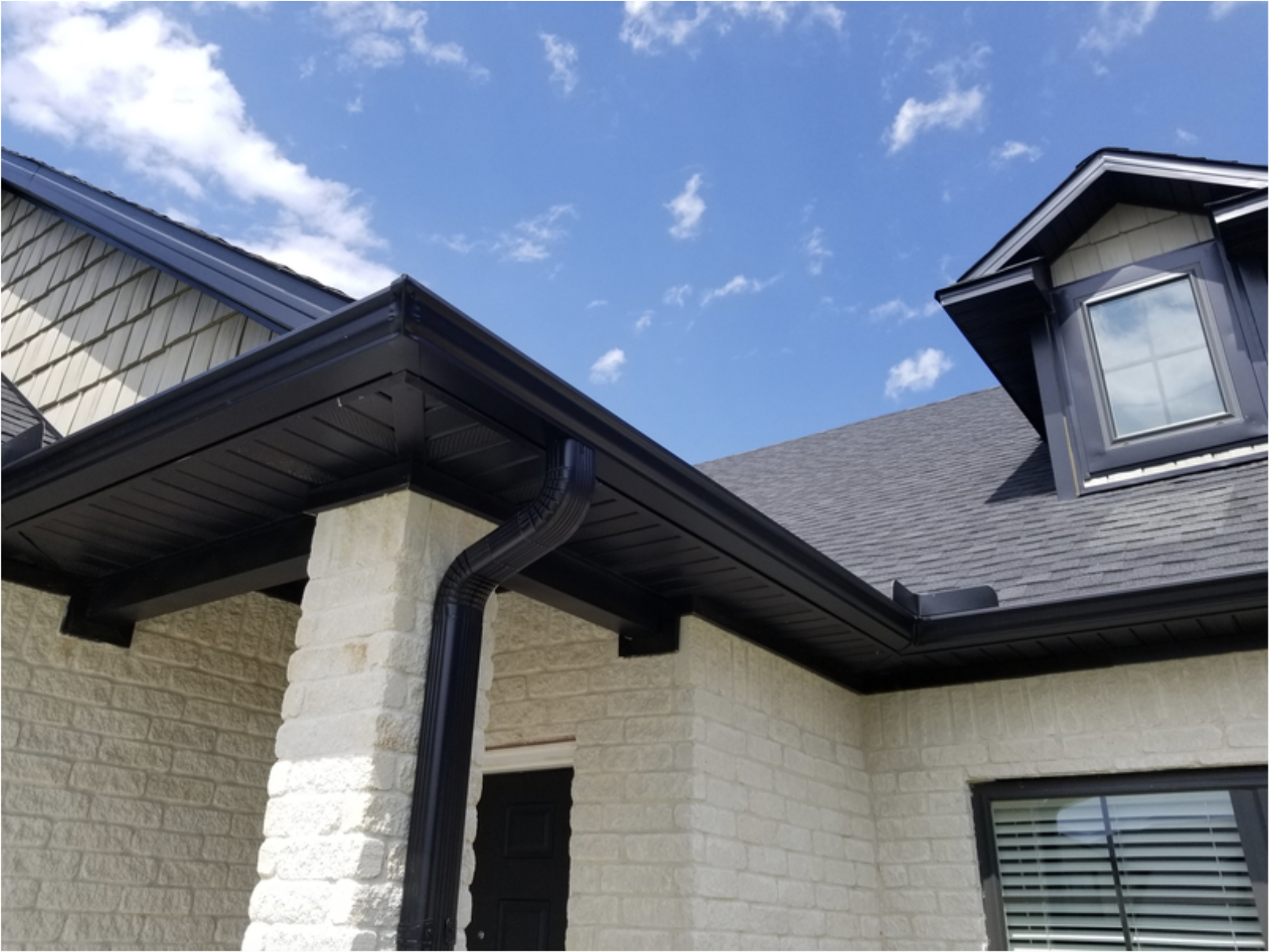 Aluminum soffit vents, fascia and gutter detail, illustrative image