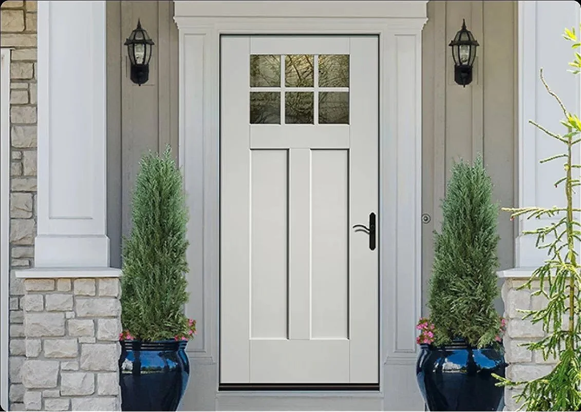 Craftsman-style wood exterior entry door, illustrative image
