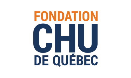 Logo avec le texte 'Fondation CHU de Québec' en couleurs vives.