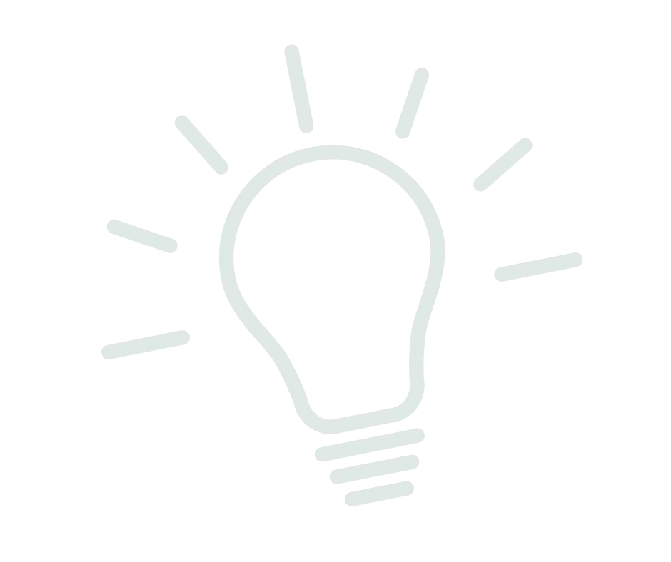Une illustration d'une ampoule stylisée avec des rayons lumineux autour, en style dessin minimaliste, en blanc sur un fond noir.