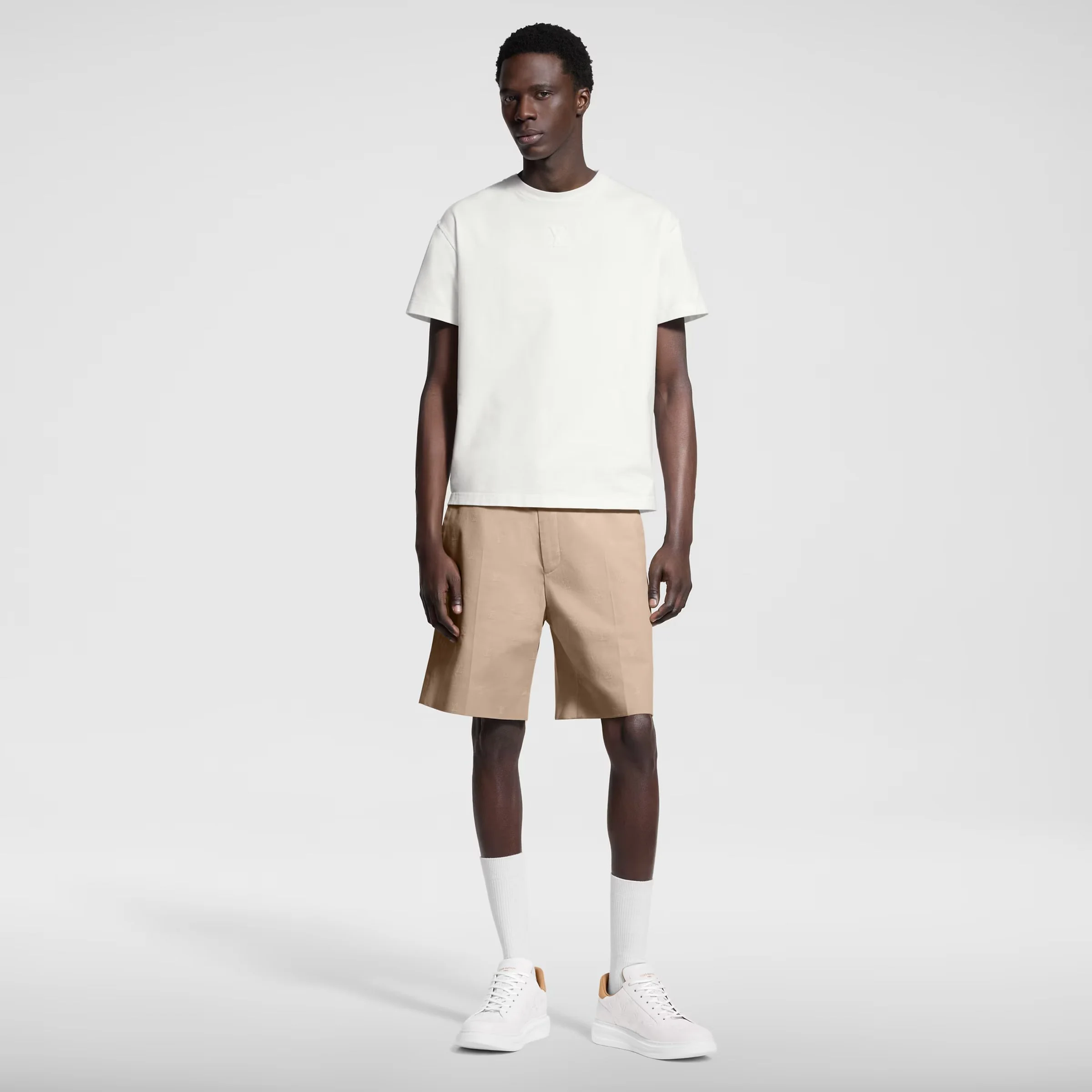 LV Blason Cotton Jacquard Chino Shorts
