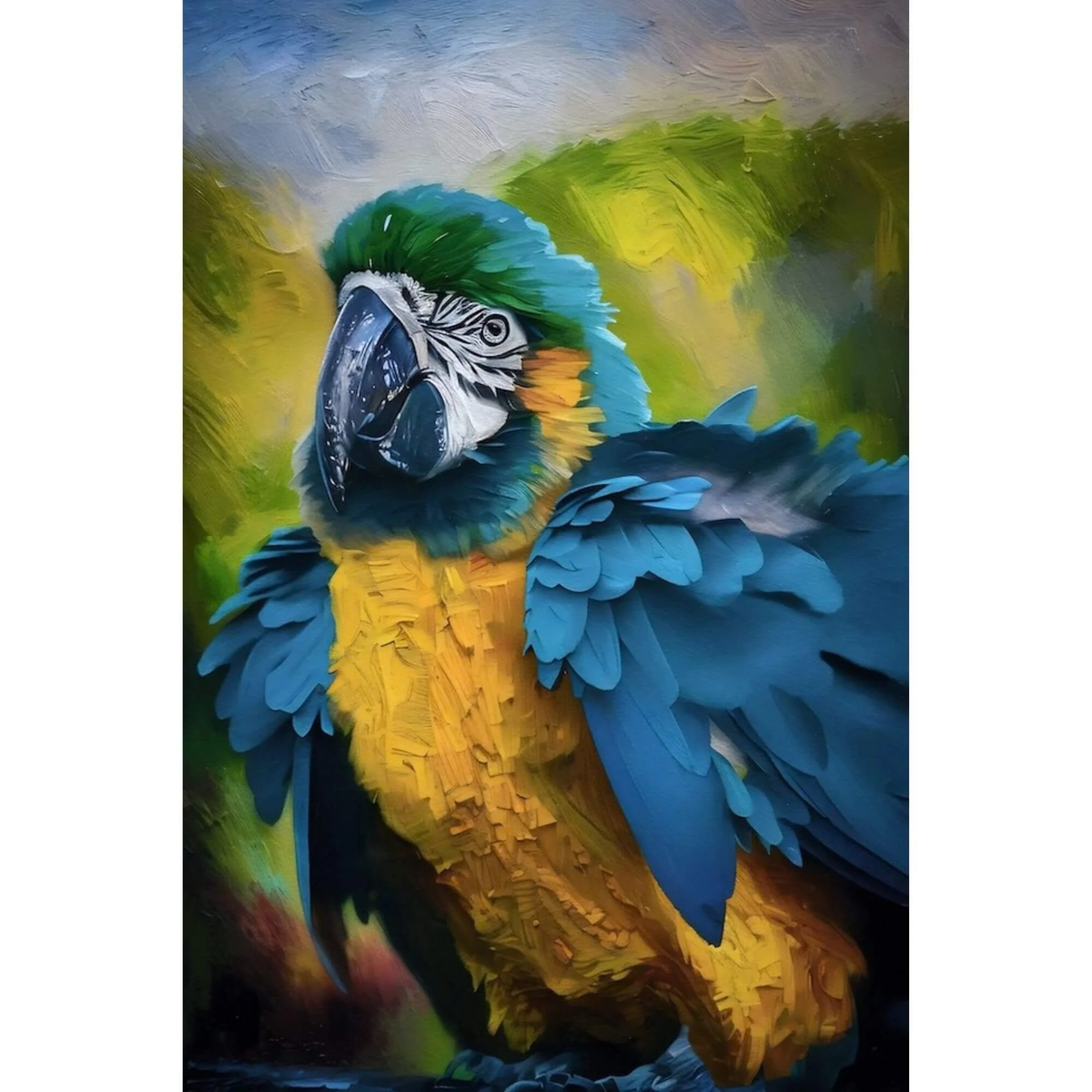 "Rainforest Royalty" – Blue and Gold Macaw Gallery Wrap Canvas