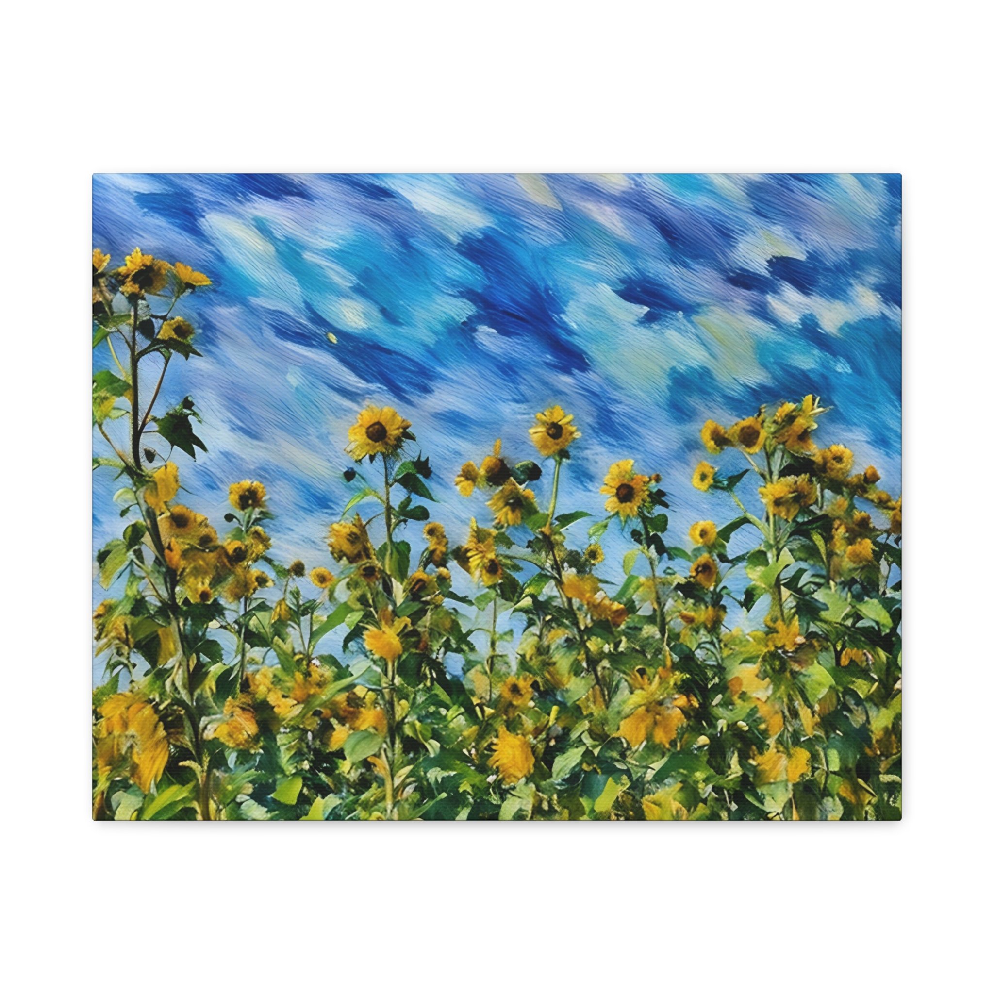 Sheringham England Sunflower Field Fine Art Canvas Gallery Wrap