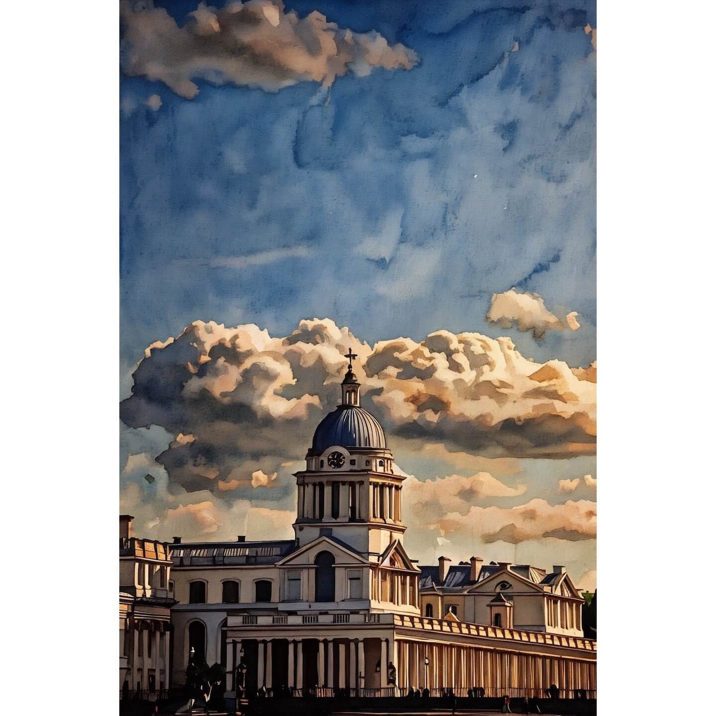 Greenwich London Naval College Oil On Gallery Wrap Canvas Art