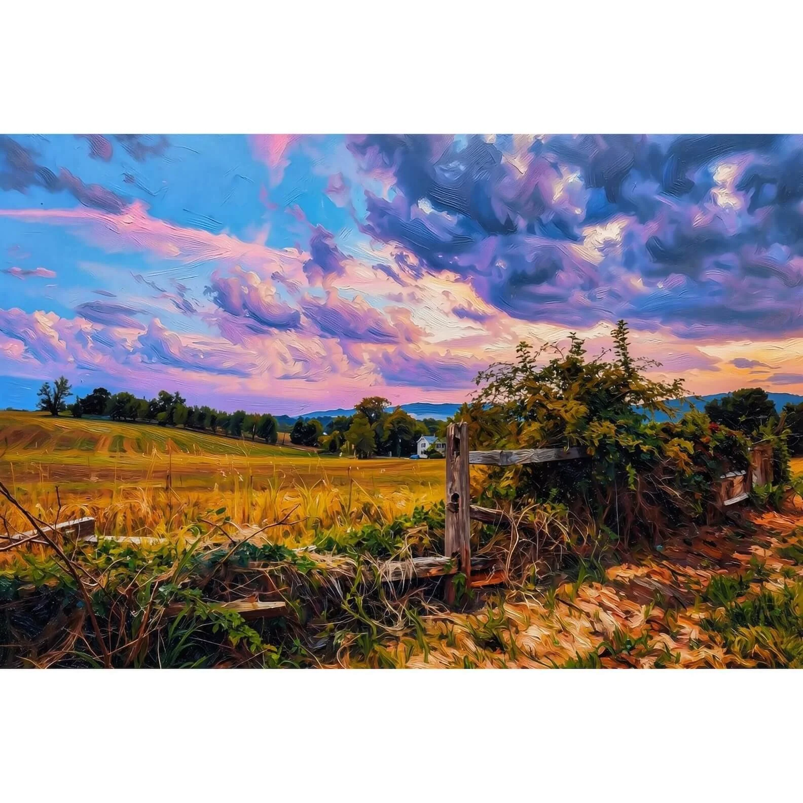 "Twilight Over the Ridge" – Middletown Maryland Farmhouse Gallery Wrap Canvas