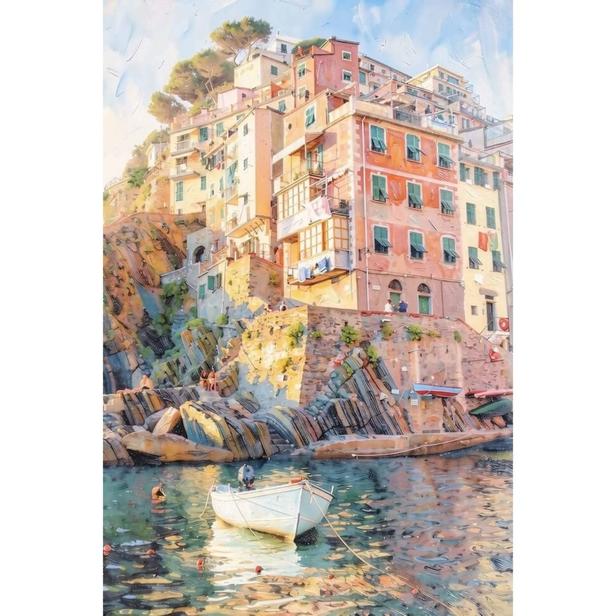 Cinque Terre Coastal Serenade – Vertical Gallery Wrap Canvas