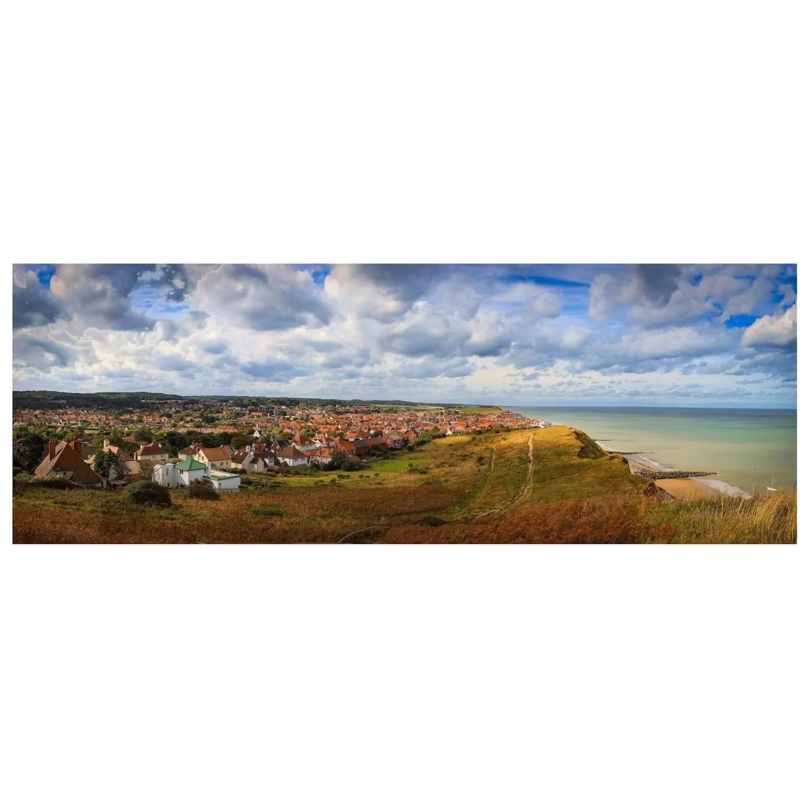 Sheringham, Norfolk, England Panoramic Canvas Art — Coastal Horizon Panoramic