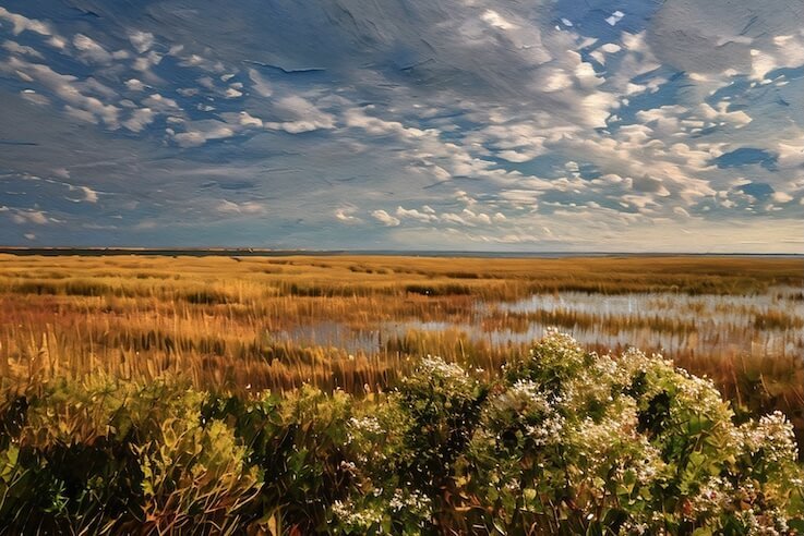 Assateaque VA marshes oil on canvas