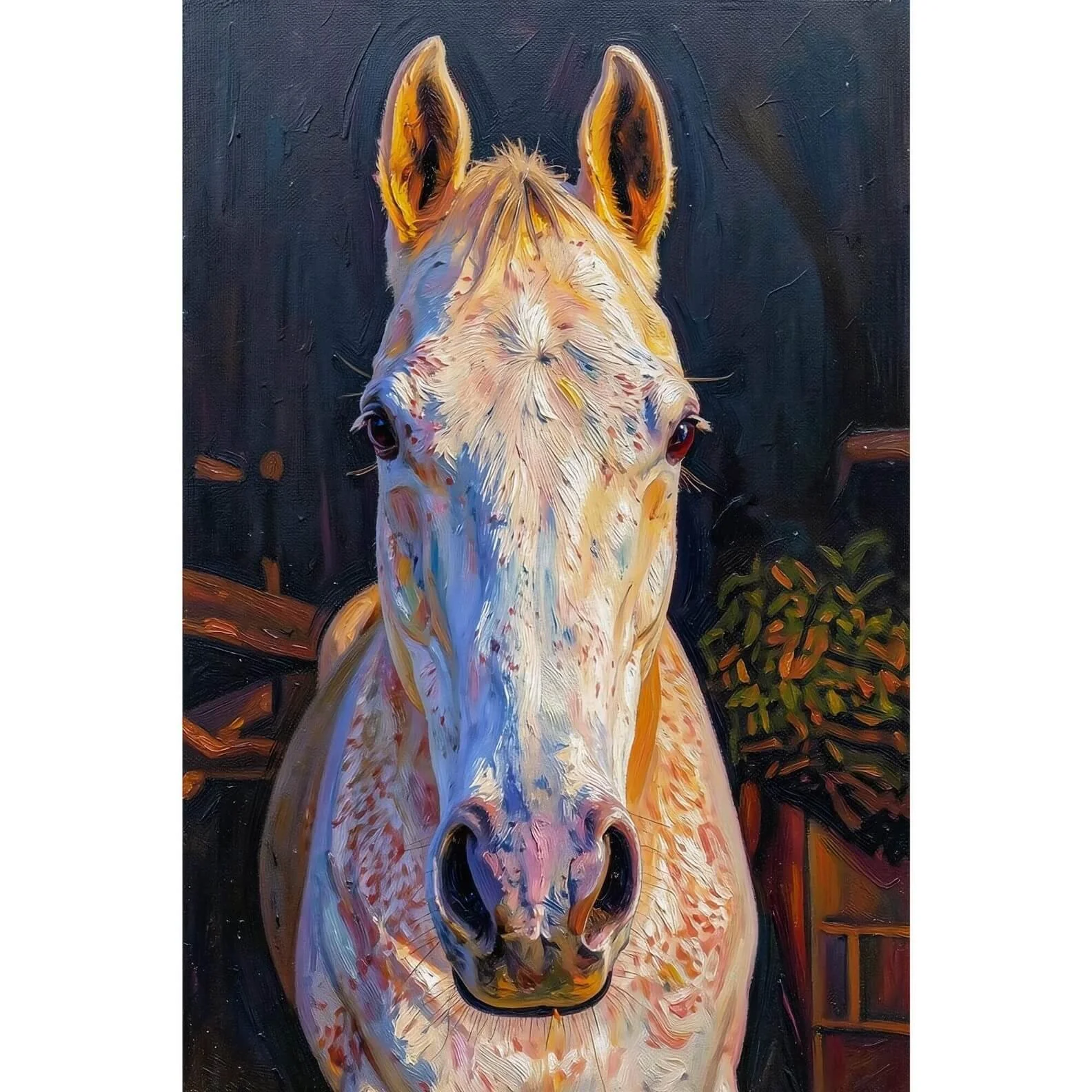"Light in the Stable" – Shepherdstown WV Fine Art Appaloosa Horse Gallery Wrapped Canvas