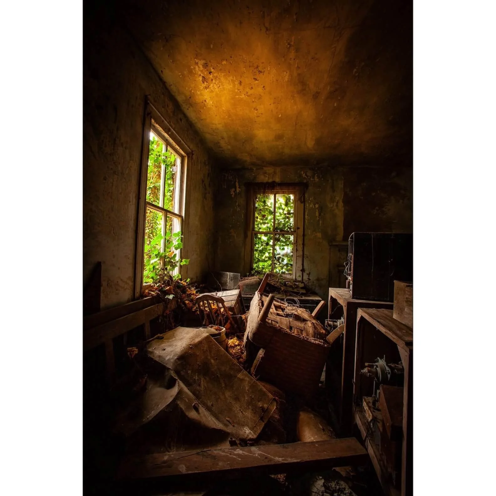 abandoned room fine art photography print by Whysall World, 300 DPI high resolution wall decor on 300 GSM archival paper