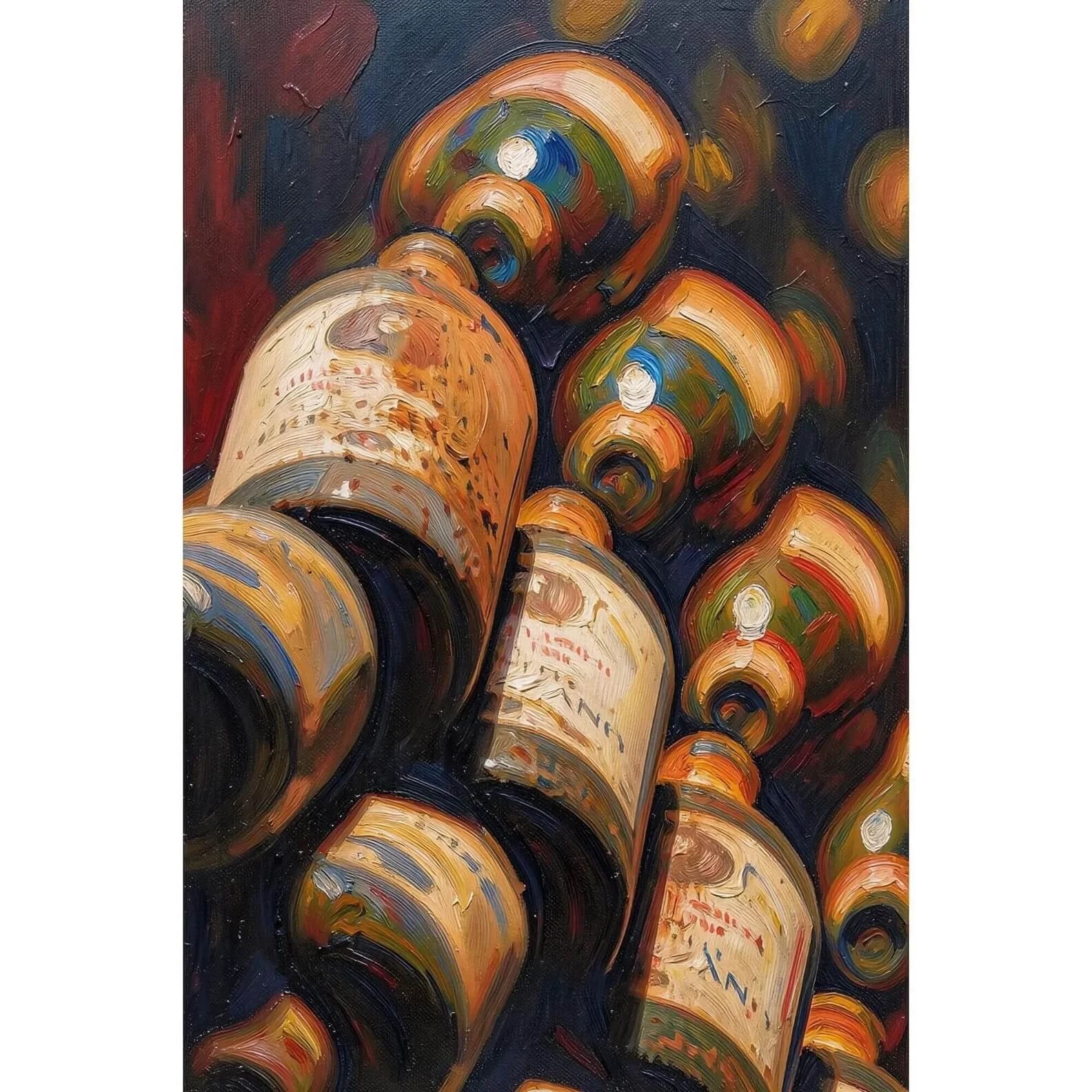 Vintage Italian Wine Bottles Fine Art Canvas Gallery Wrap