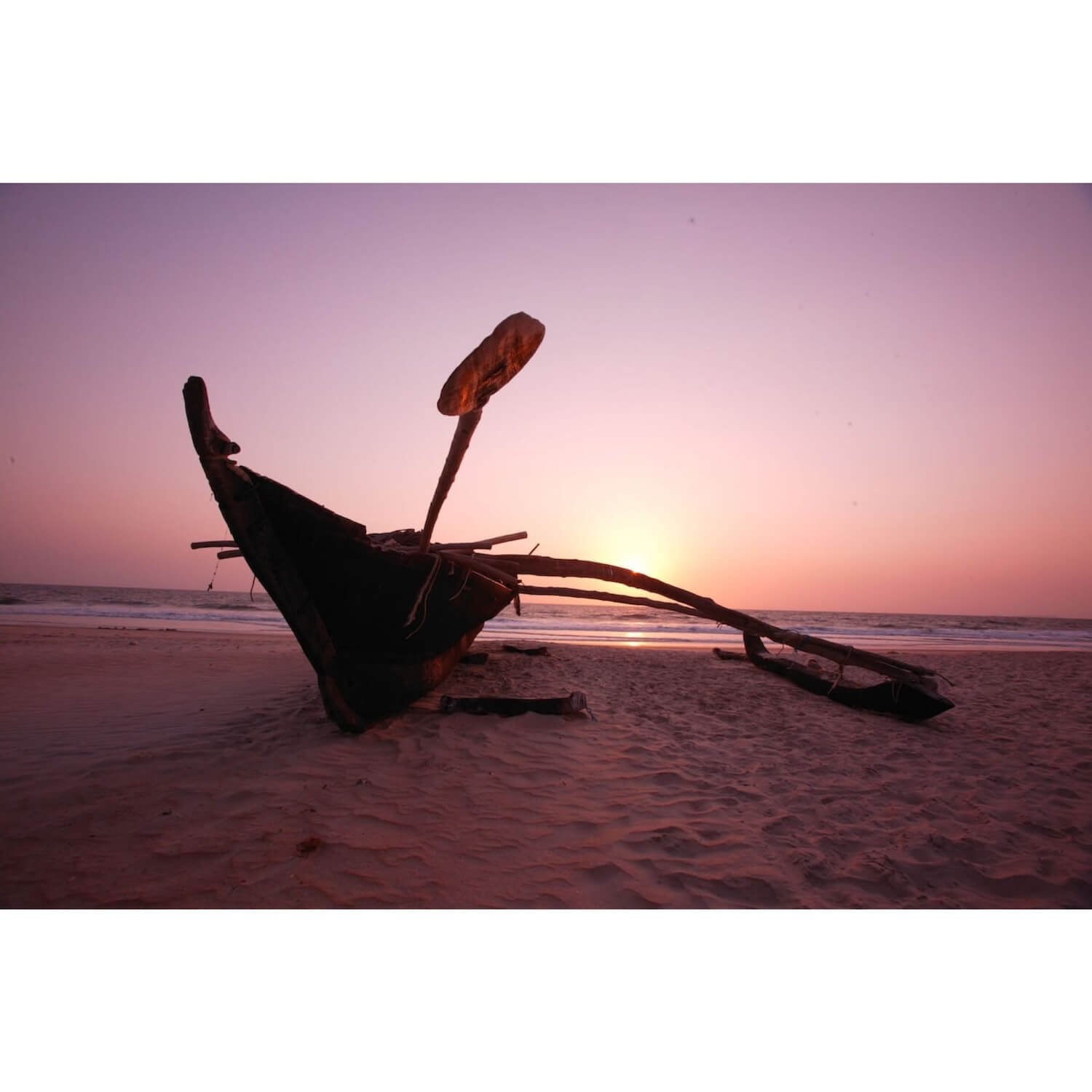 Golden Hour in Mumbai — Traditional Outrigger Boat Fine Art Print