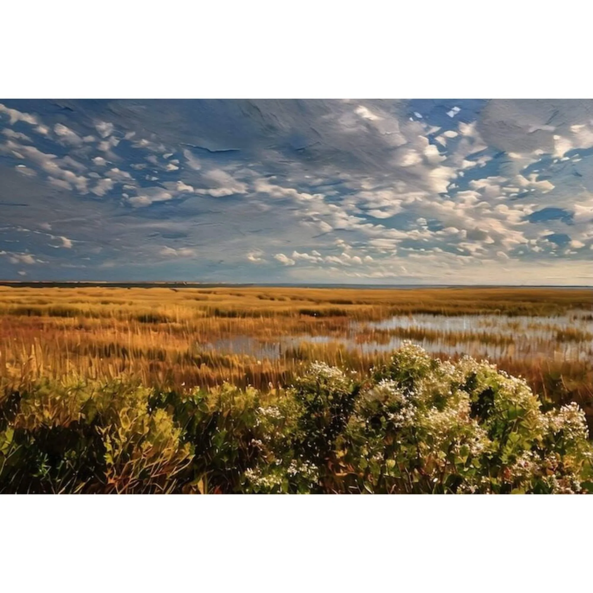 "The Golden Wetlands" – Assateague VA Salt Marsh Gallery Wrap Canvas