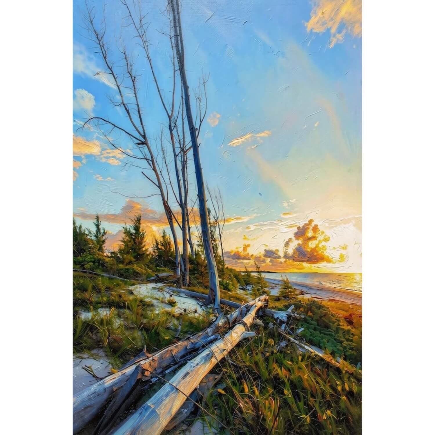 Bahamas Coastal Sunset Art Driftwood