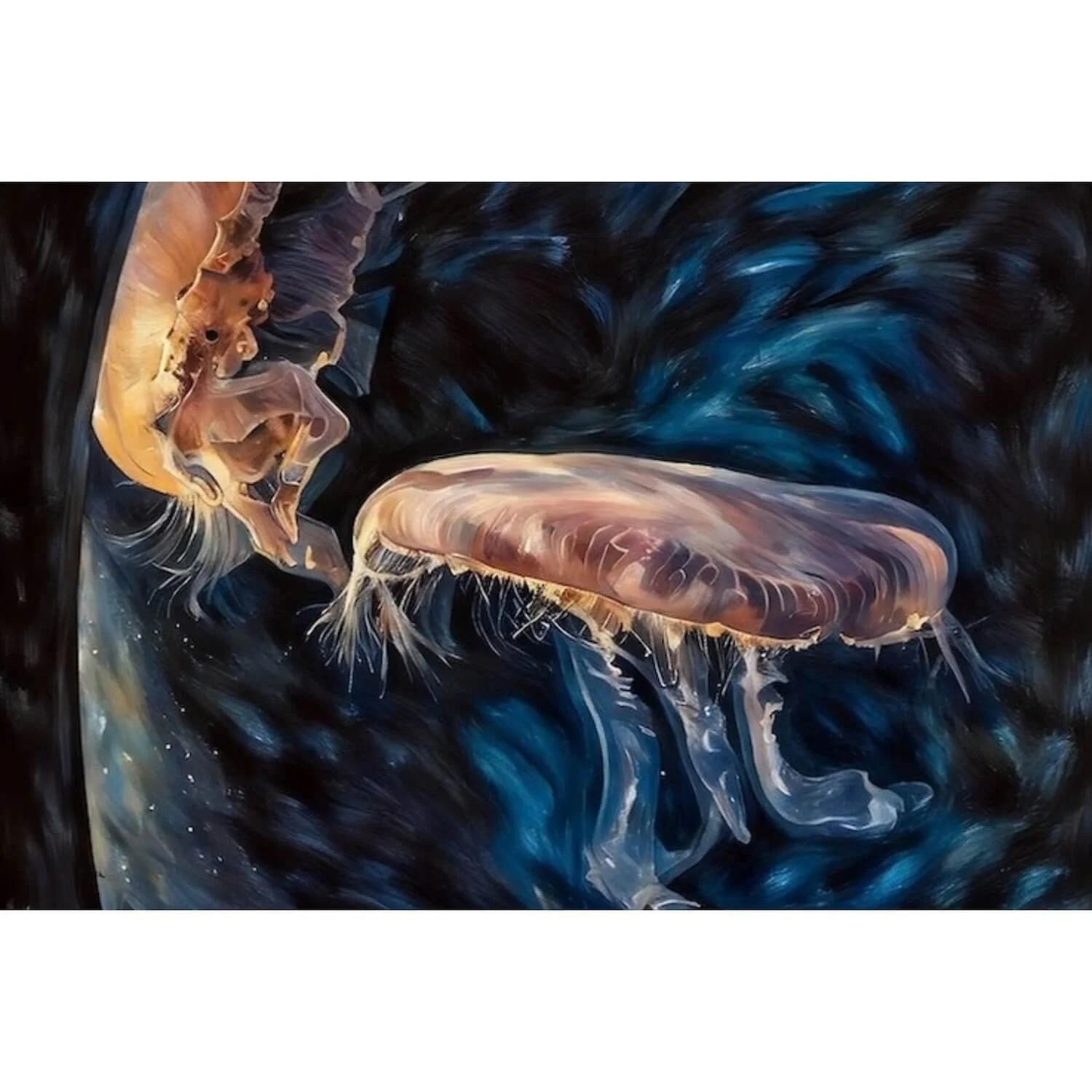 Deep Sea Luminescence Virginia Beach Jellyfish Canvas Print