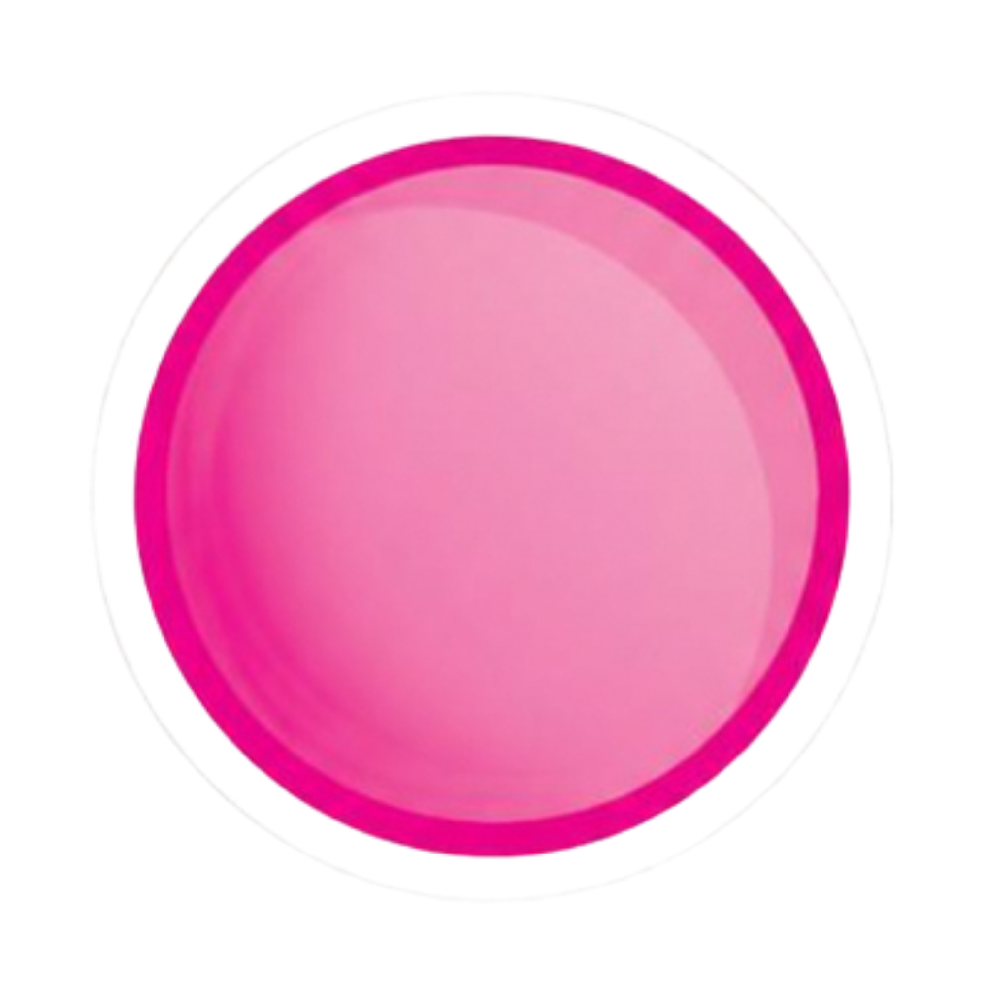 Close-up of a pink and purple round container lid.