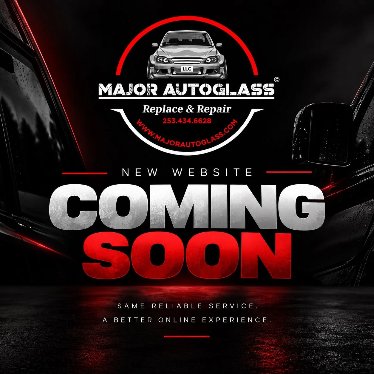 Our website is getting a much-needed redesign! 👀

We&rsquo;re creating a cleaner, easier-to-use website that better represents Major AutoGlass and, moving forward, will serve our customers even better.

Same reliable service, just a better online ex