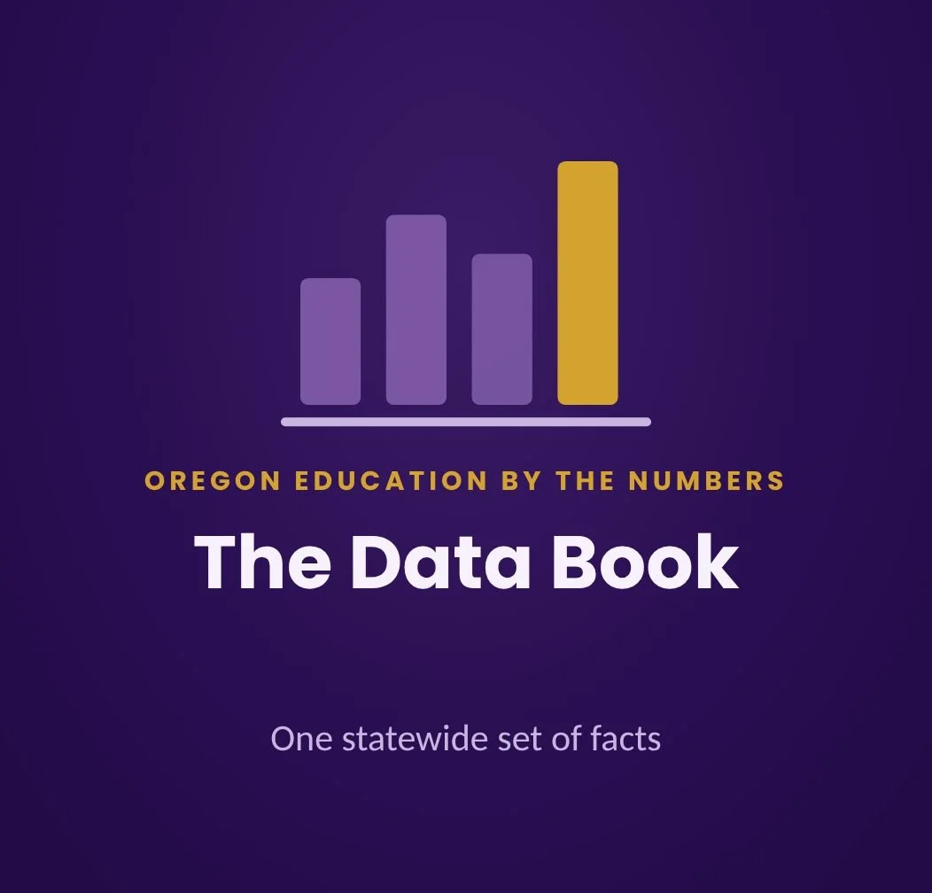 The Data Book: Oregon Education by the Numbers, one statewide set of facts (bar chart icon)