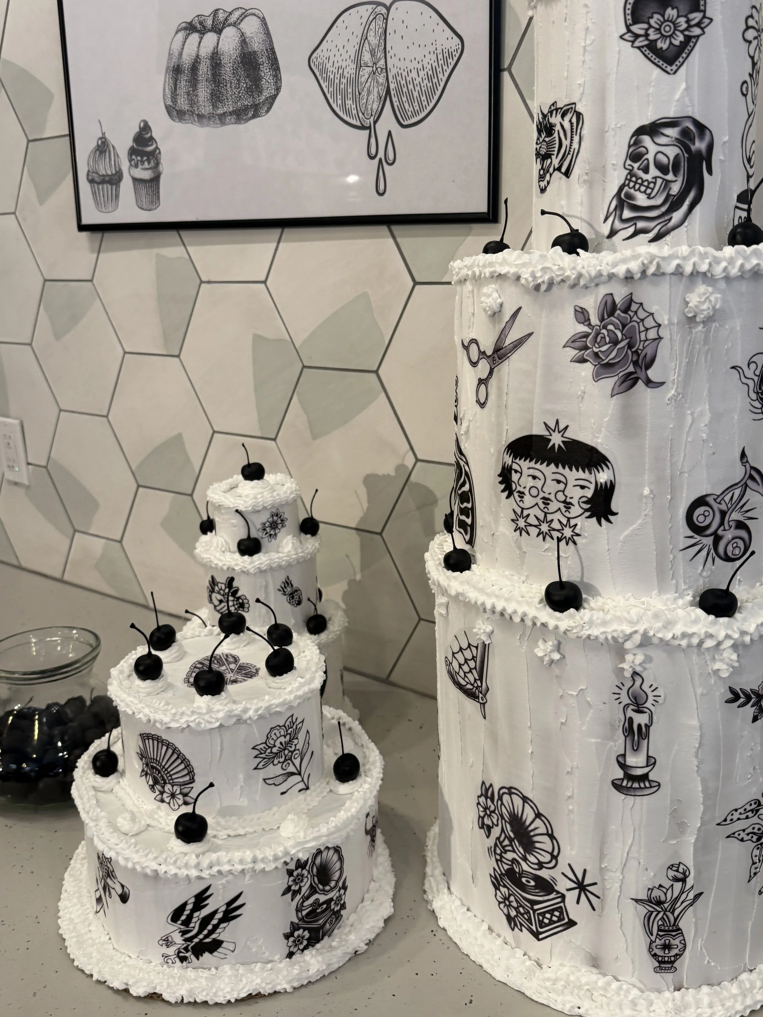 Cake Props:
Cardboard, spackle, printable tattoo paper
(2026)