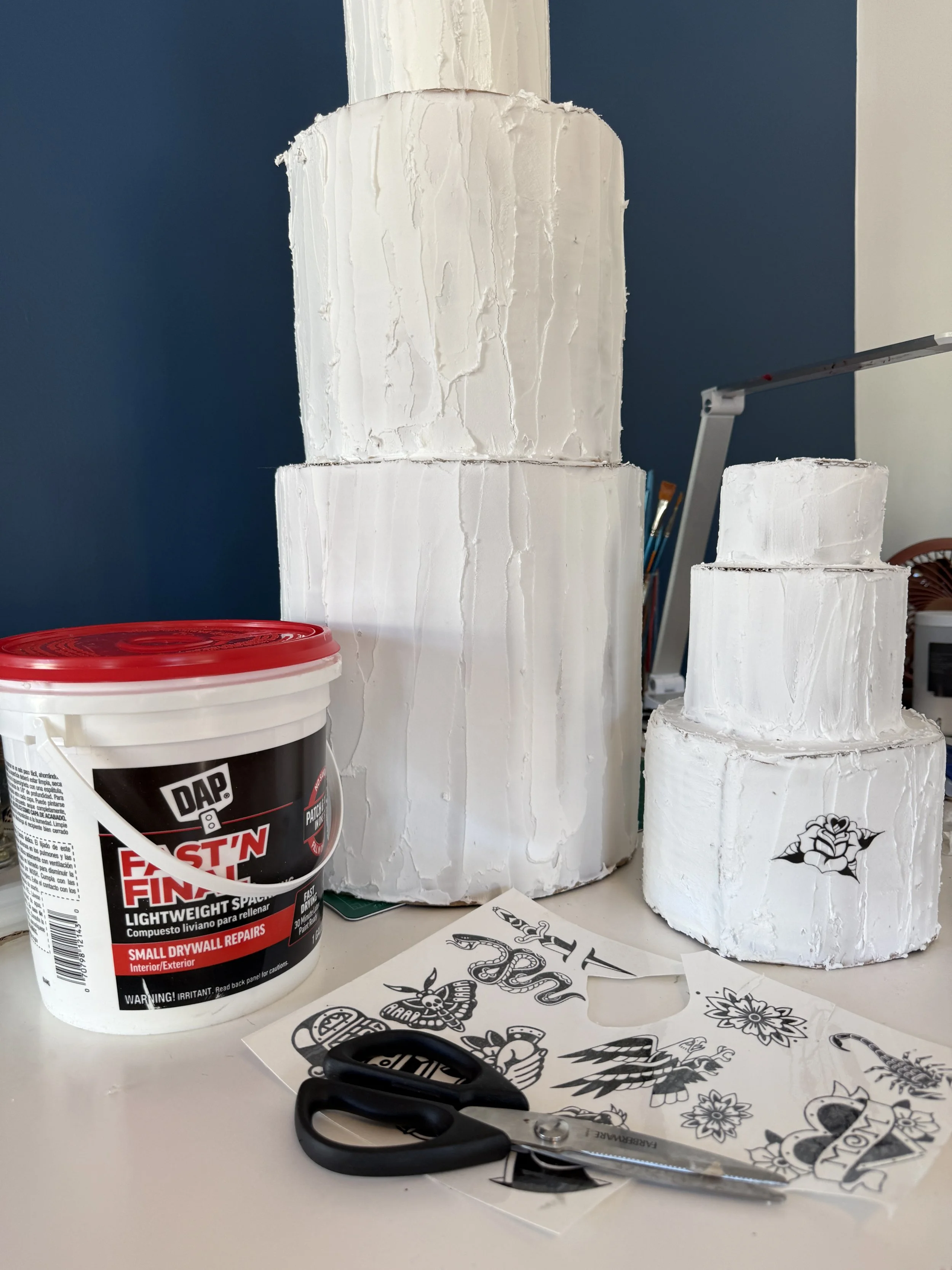 Cake Props:
Cardboard, spackle, printable tattoo paper
(2026)