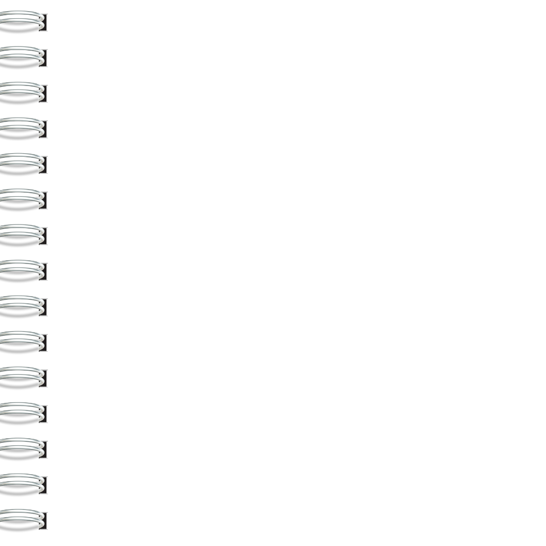 Empty lined notebook page with coil binding on the left side.