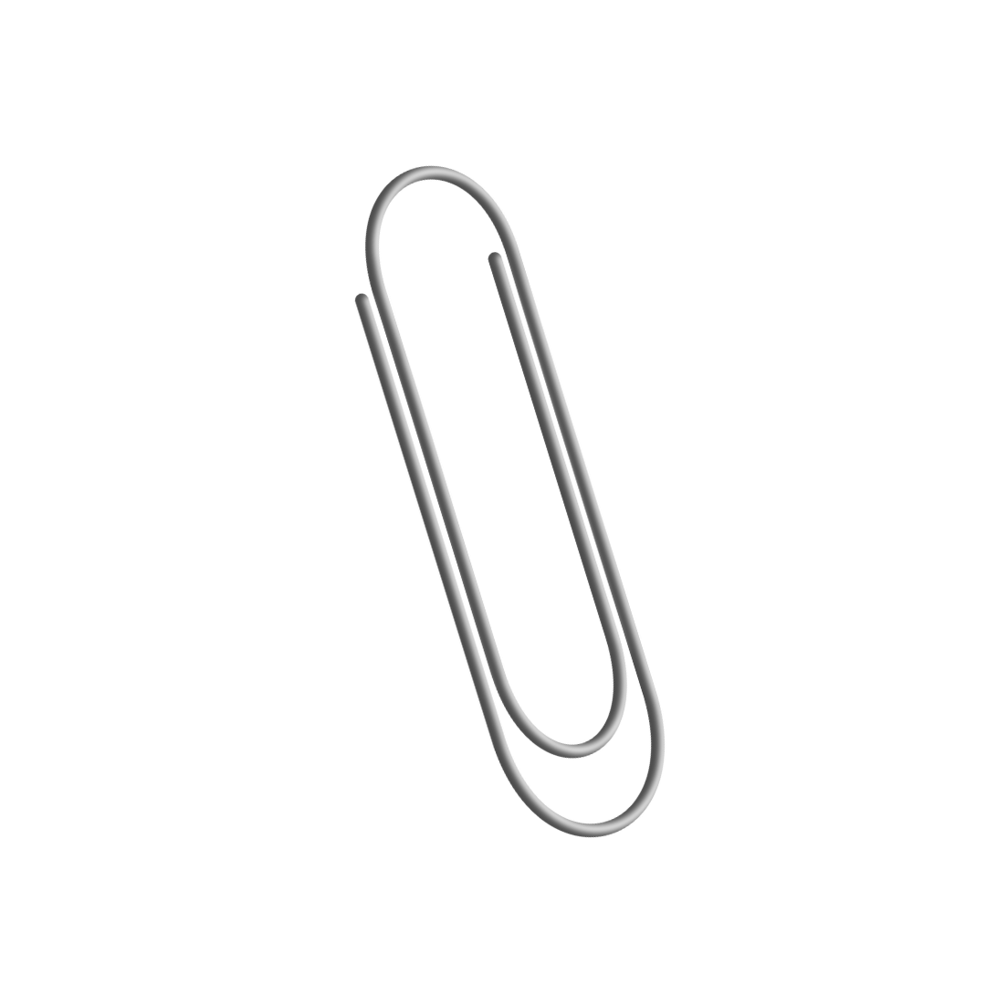 Close-up of a metallic paper clip attached to the edge of a white sheet of paper.