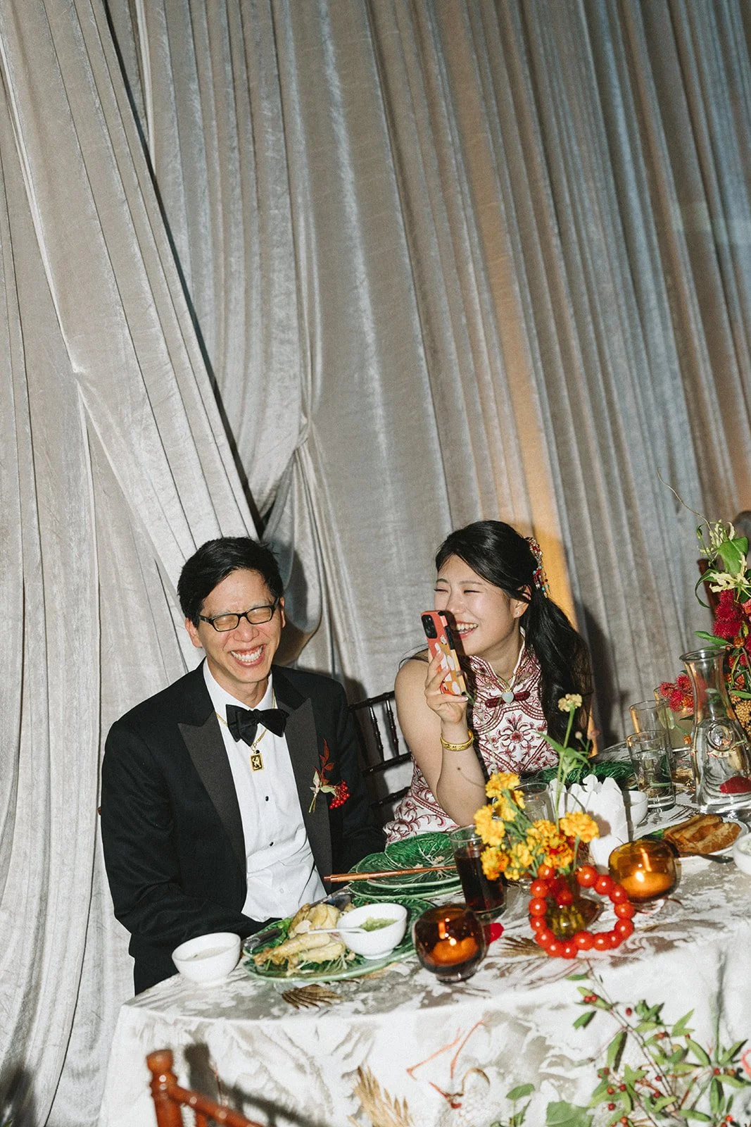 modern tea ceremony asian couple | kohl mansion asian wedding inspo.jpg
