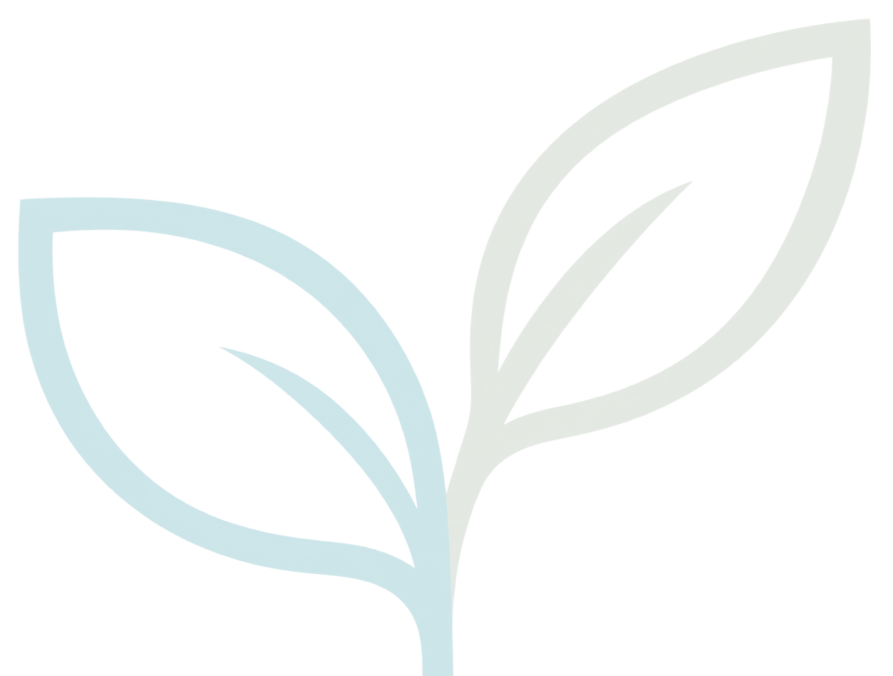 A digital illustration of a blue and green stylized plant with leaves.