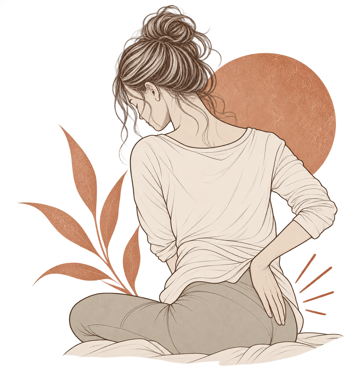 Illustration of a woman experiencing low back pain