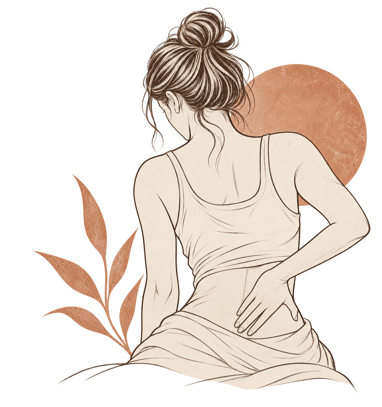 Illustration of a woman experiencing low back pain