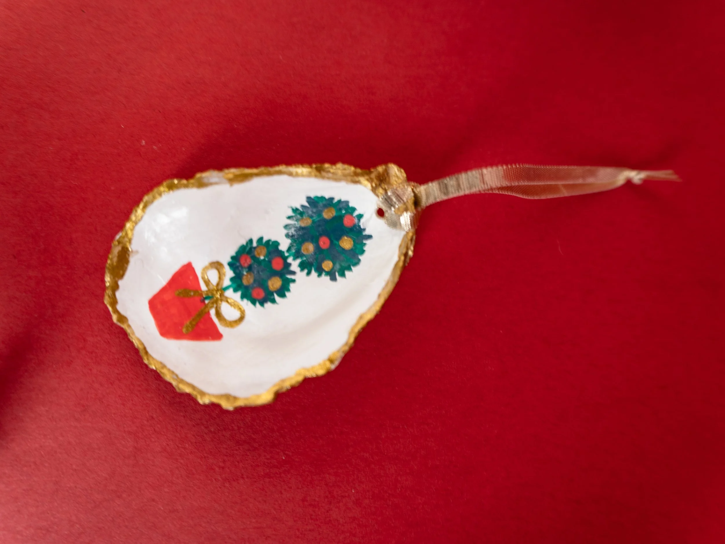 Ornament #4 | Hand-painted Oyster Shell